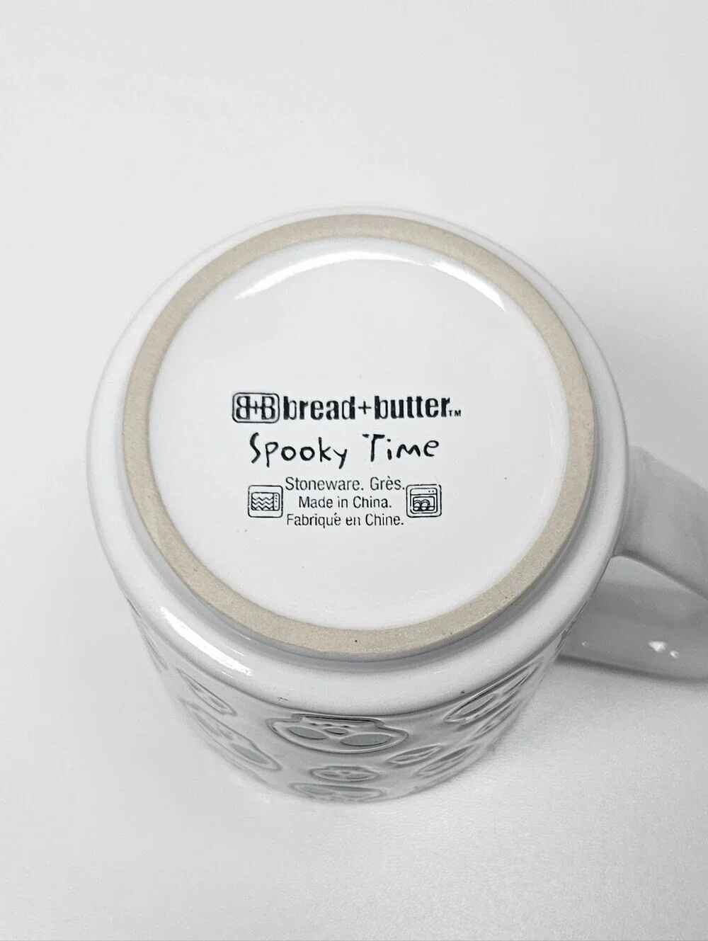 Bread and Butter Spooky Time Skull Mug Set With Metal Rack Halloween